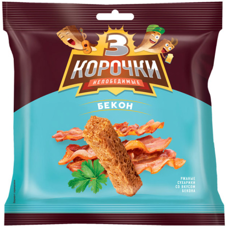 Три корочки сухарики Бекон 40г*60
